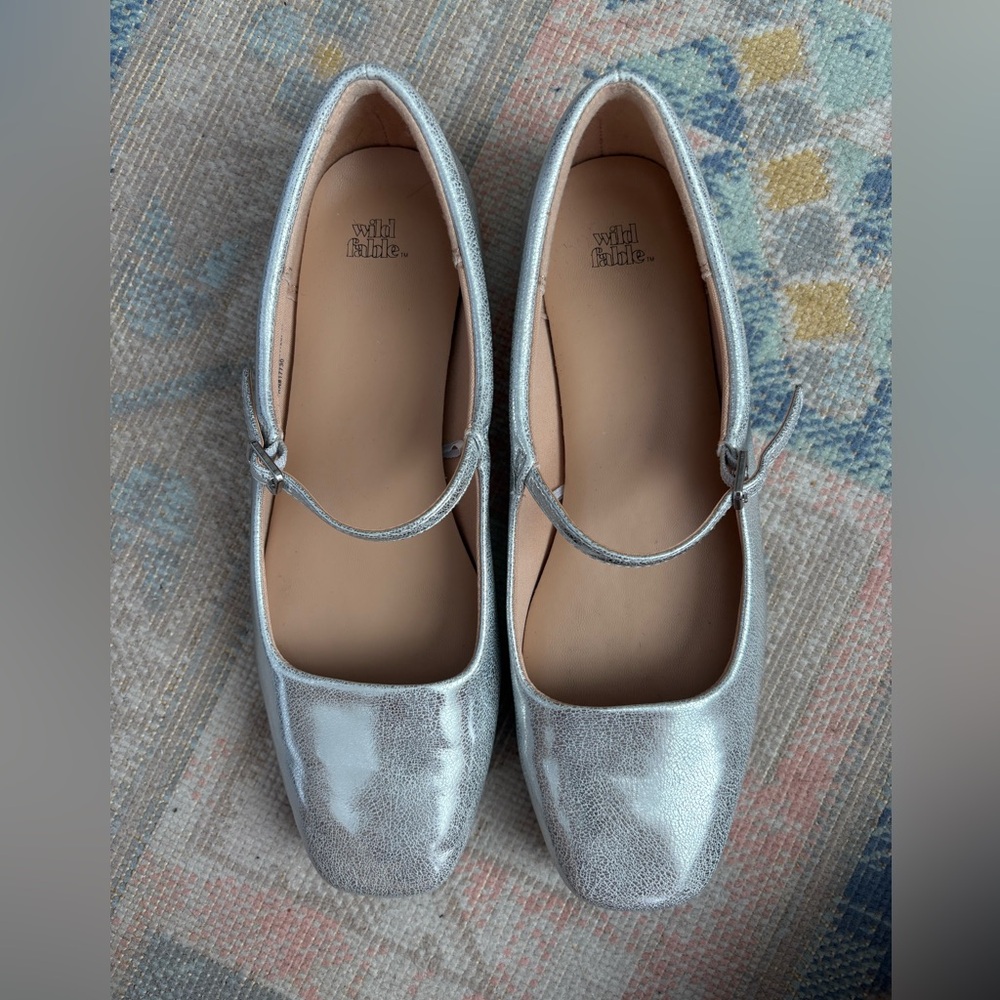 Wild Fable Silver Mary Jane Flats